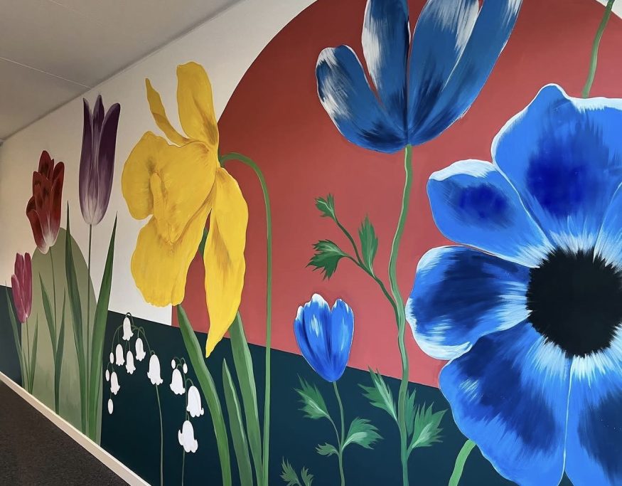 Office Space, Floral Mural, Mural Art, Mural